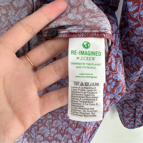 New! J. Crew Ruffle-collar Button-up Shirt in Liberty Toutouayette Fabric Size 2 - Picture 7 of 11